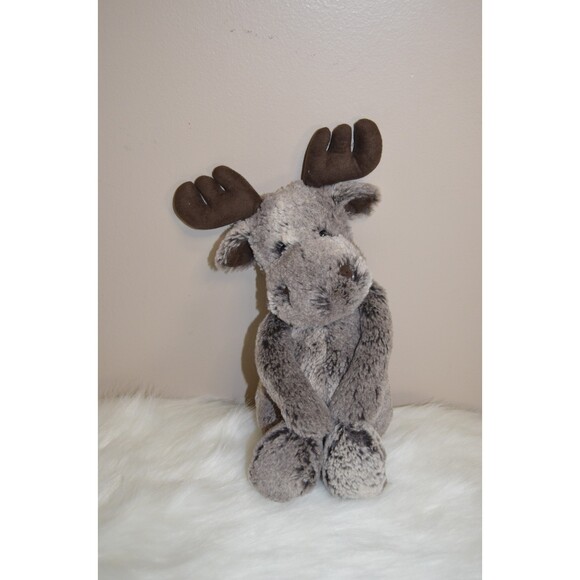 Jellycat Bashful Marty Moose Stuffed Animal Very Soft Brown Plush 12" Retired - Picture 1 of 8